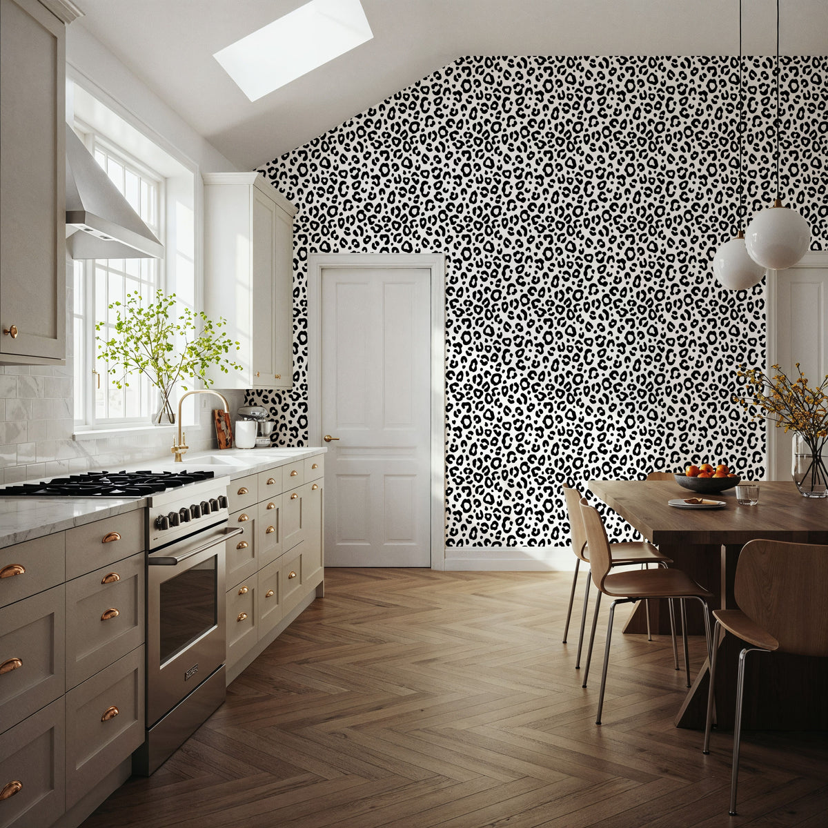 Wild Leopard on Repeat Mural Wallpaper - room preview 05