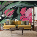Peony on Black Mural Wallpaper - room preview 05