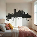 Pittsburg Pennsylvania Skyline Black & White Mural Wallpaper - room preview 05