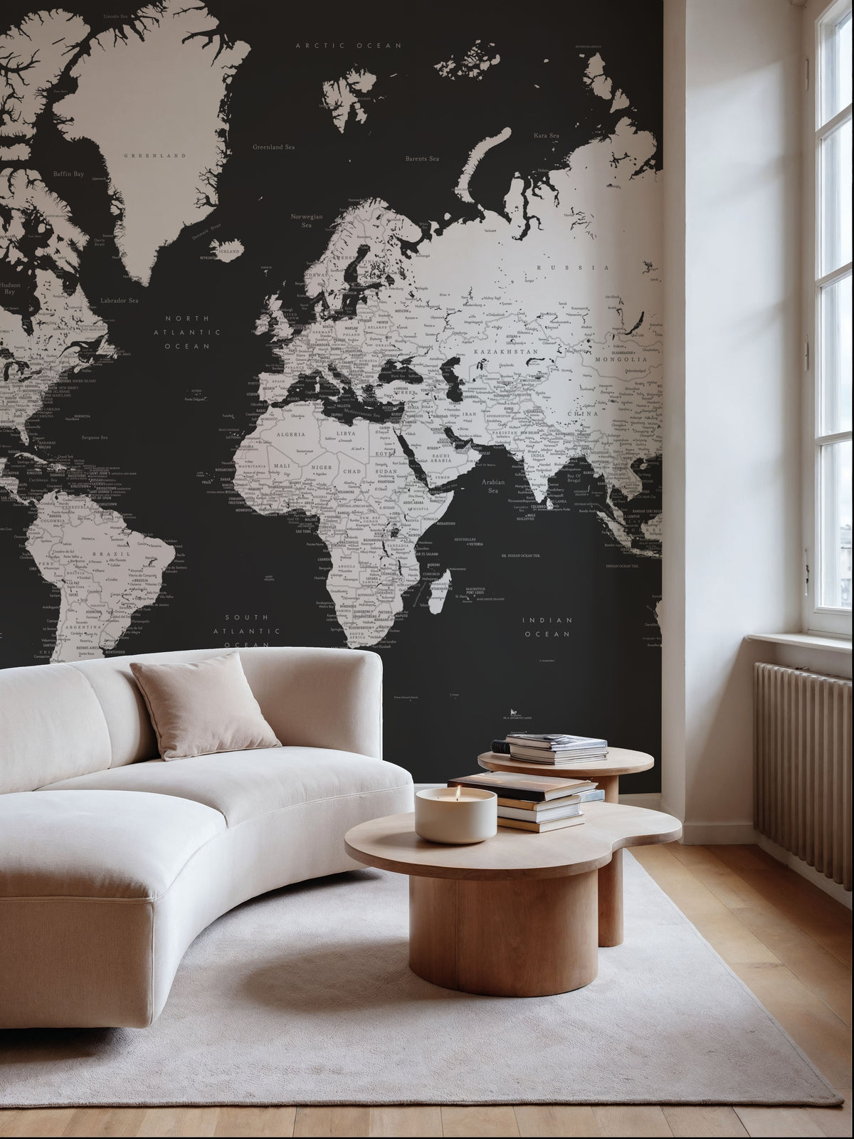 World Map Cities - Milo Mural Wallpaper - room preview 05