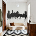 Port Elizabeth South Africa Skyline Black & White Mural Wallpaper - room preview 05