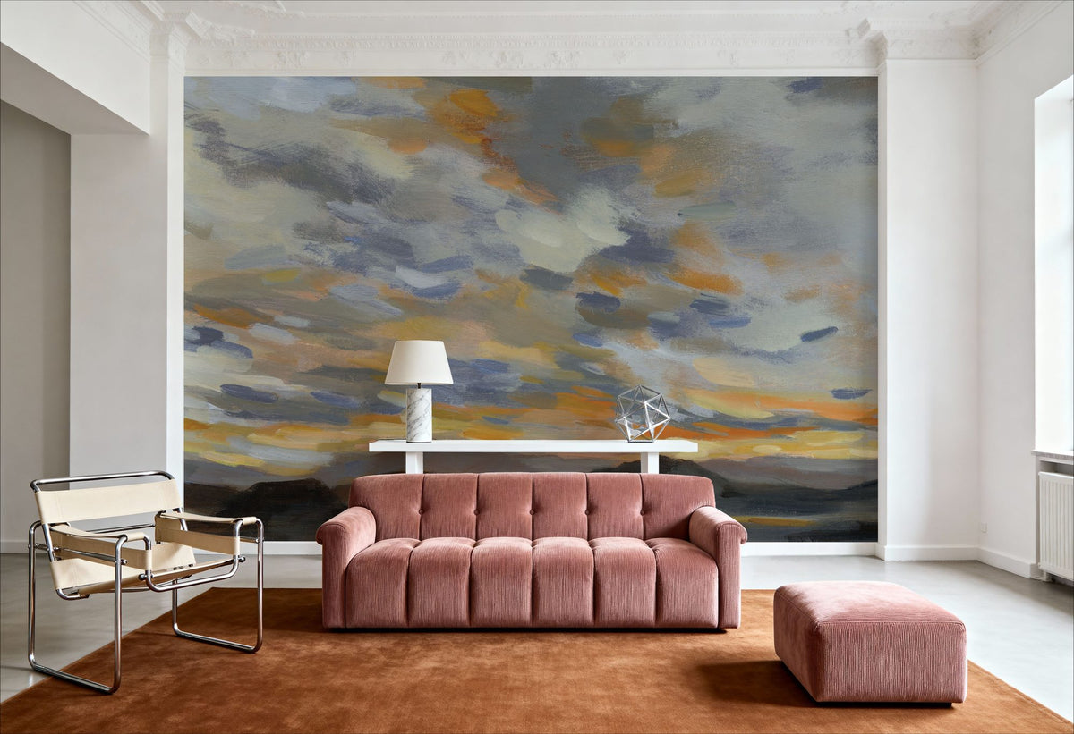 High Desert Sky I Navy Mural Wallpaper - room preview 05