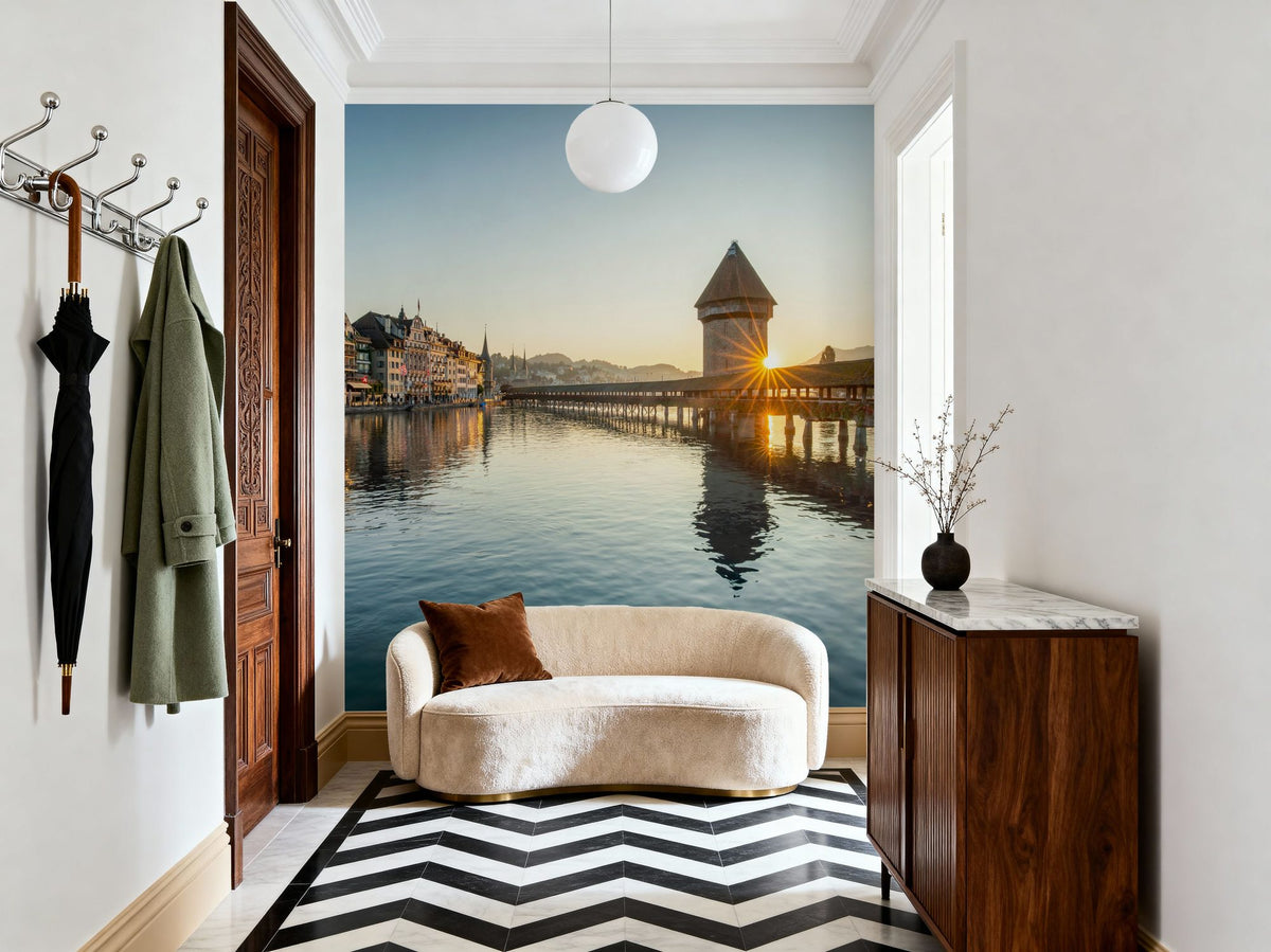 Lucerne Sunrise Mural Wallpaper - room preview 05