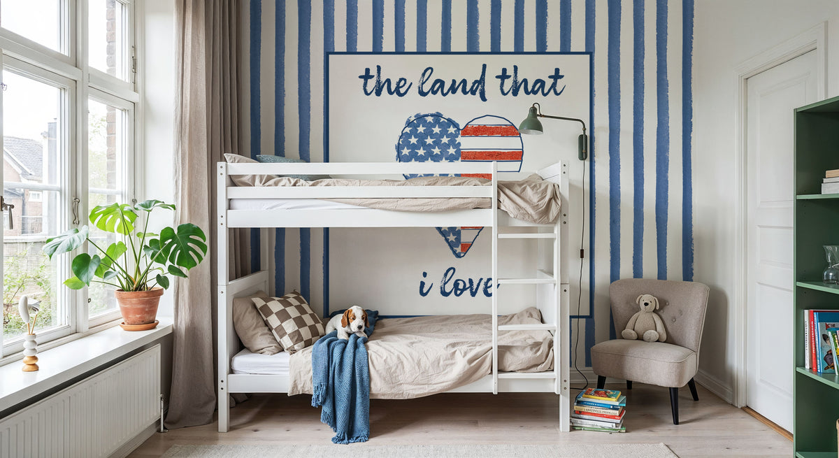 USA Cuties Stripes III Mural Wallpaper - room preview 05