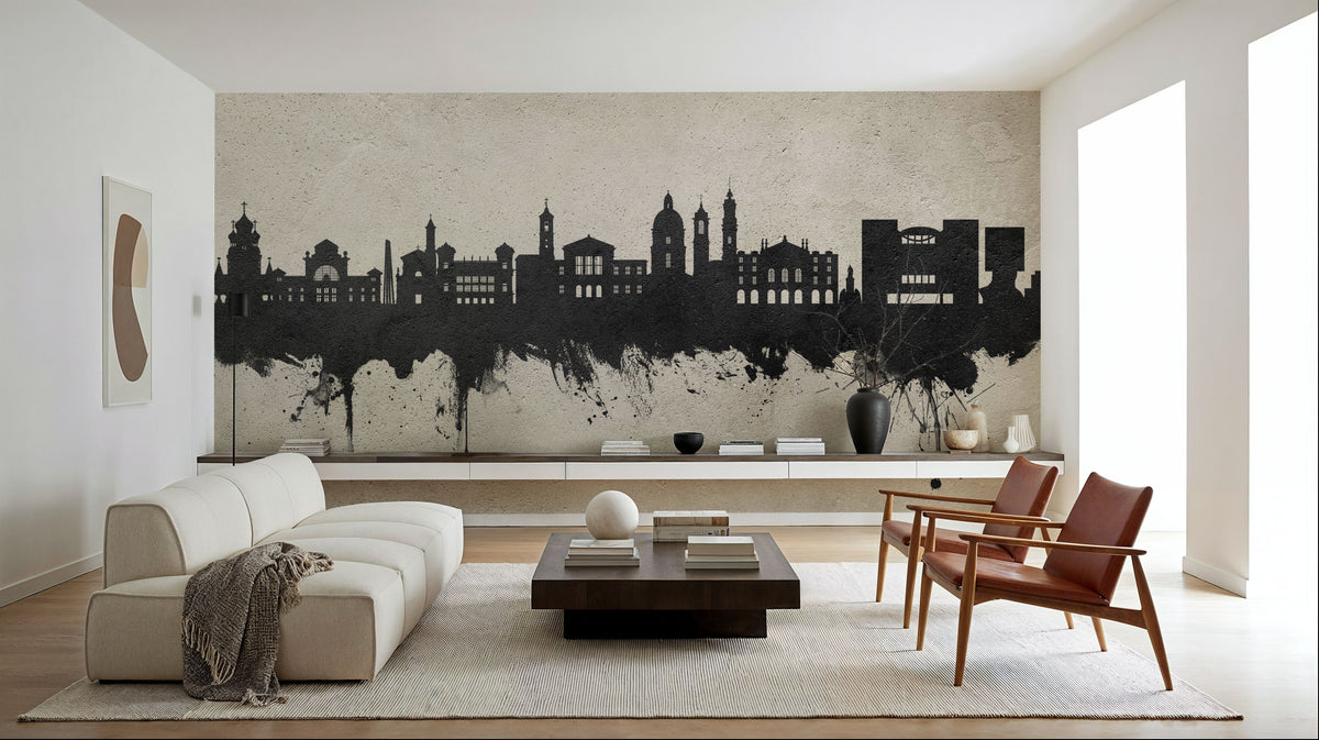 Nice France Skyline Concrete Mural Wallpaper - room preview 05