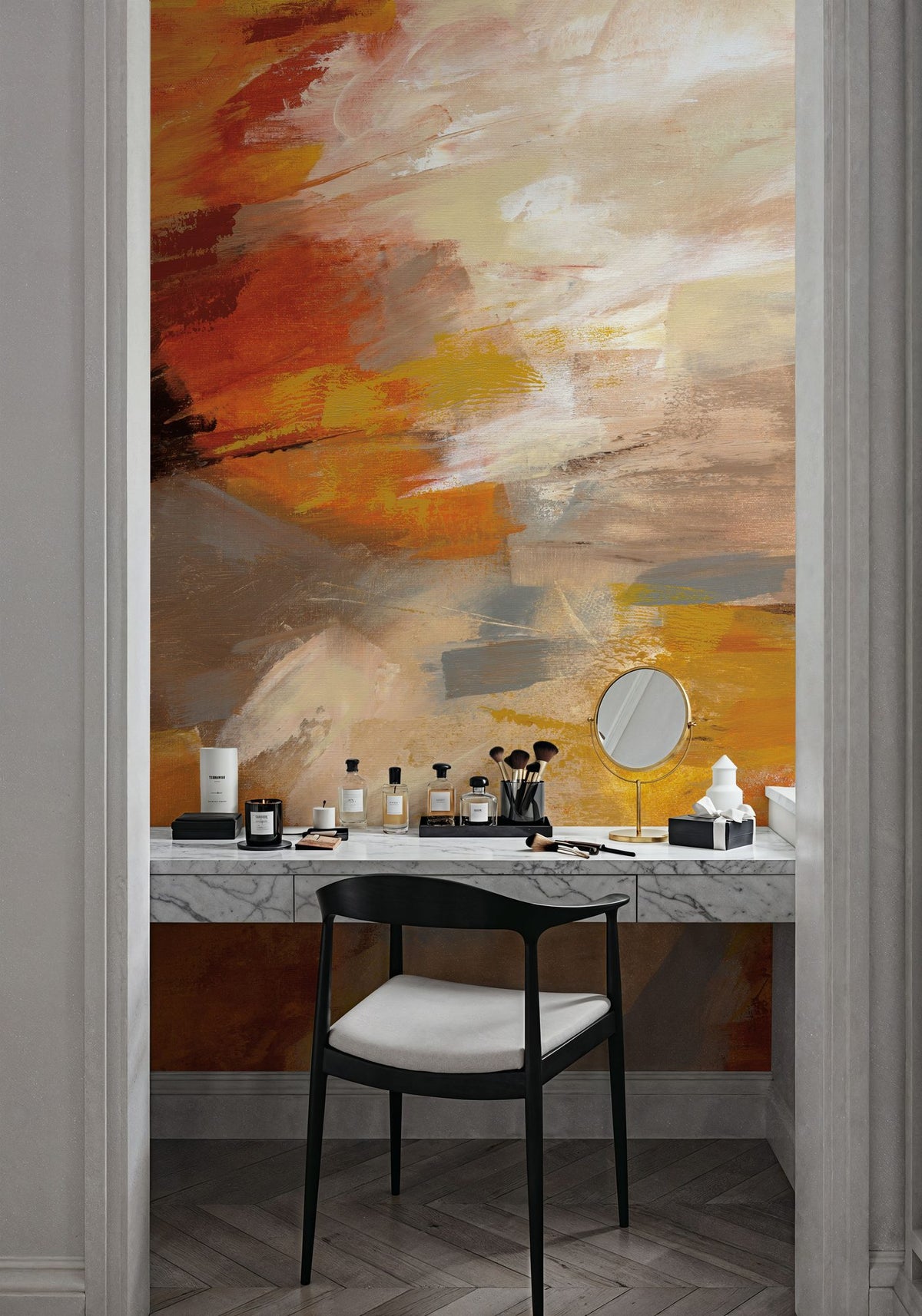 Leaves Falling Mural Wallpaper - room preview 05
