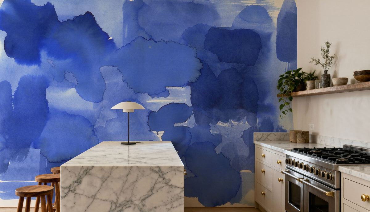Denim Cloud Dense Mural Wallpaper - room preview 05