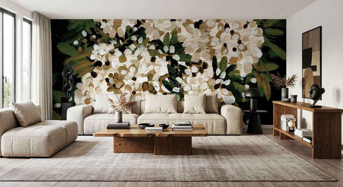 Moody Florals Mural Wallpaper - room preview 05