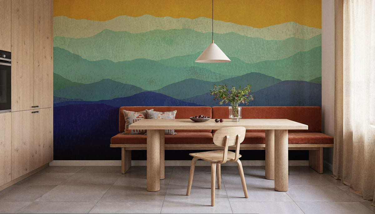 Yellow Sky Mountains Mural Wallpaper - room preview 05