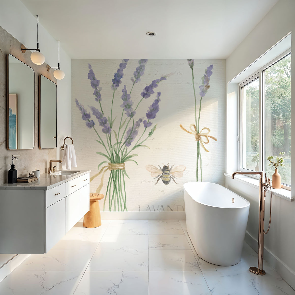 Lavender Fields V Mural Wallpaper - room preview 05