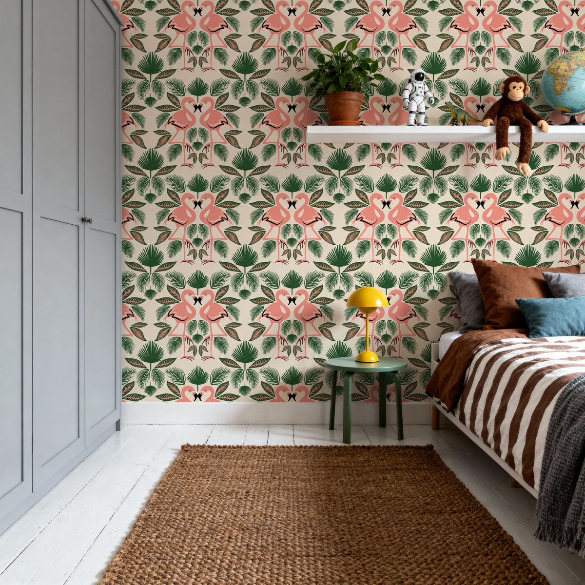 Flamingo Friends Mural Wallpaper - Warm Tone - room preview 05