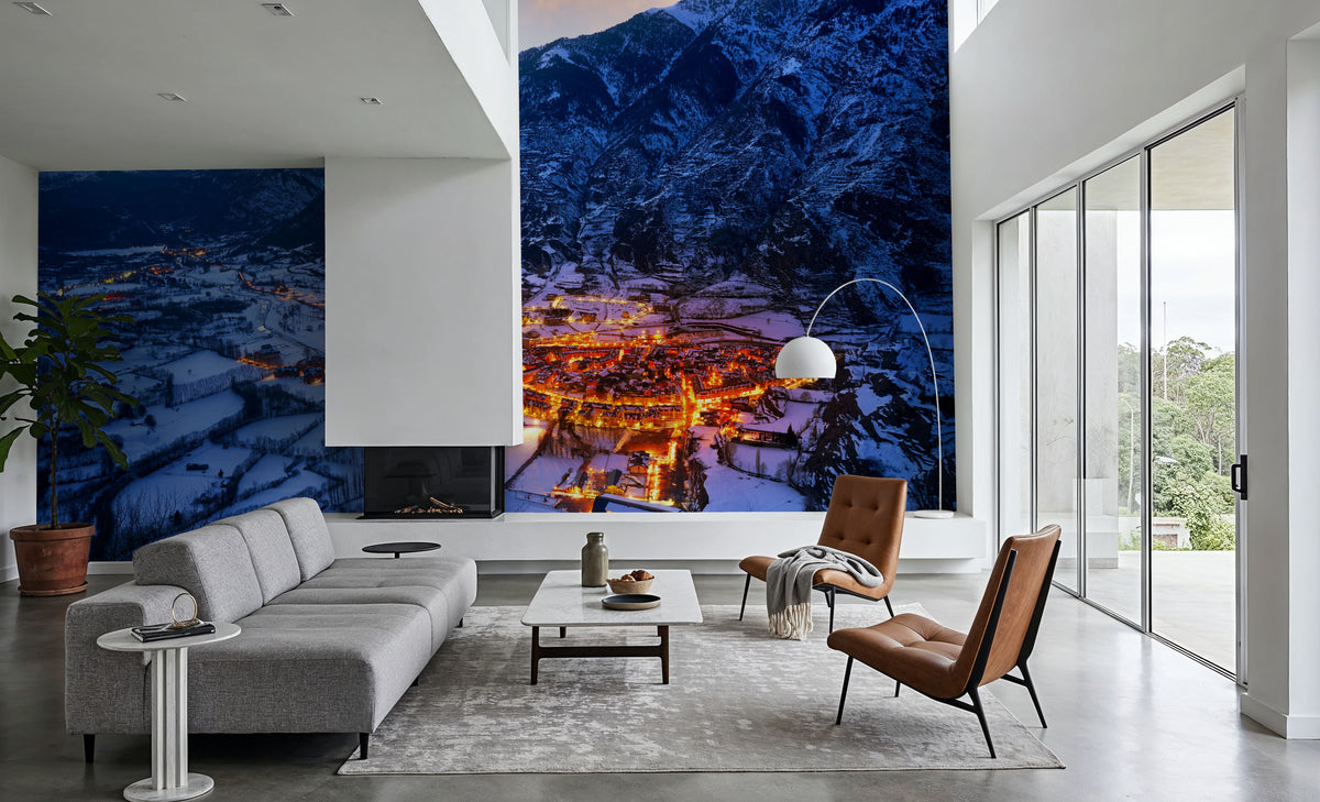 Alpine Village Glow Mural Wallpaper - room preview 05