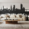 Southampton England Skyline Black & White Mural Wallpaper - room preview 05