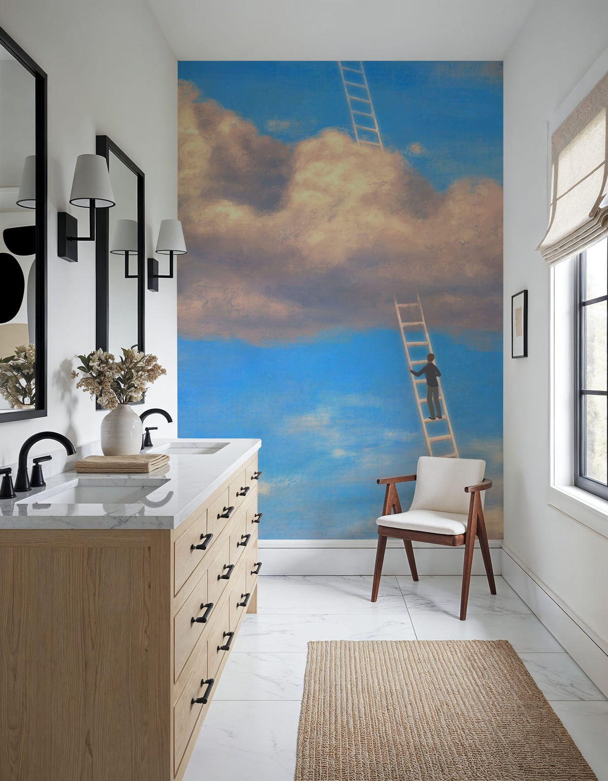 Sky Ladder Mural Wallpaper - room preview 05