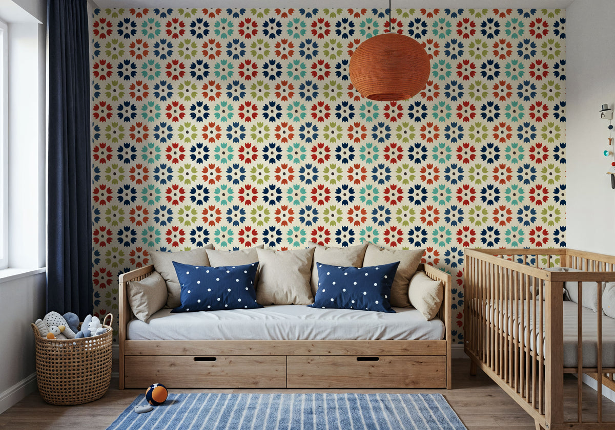La Vida Flowers Mix Mural Wallpaper - room preview 05
