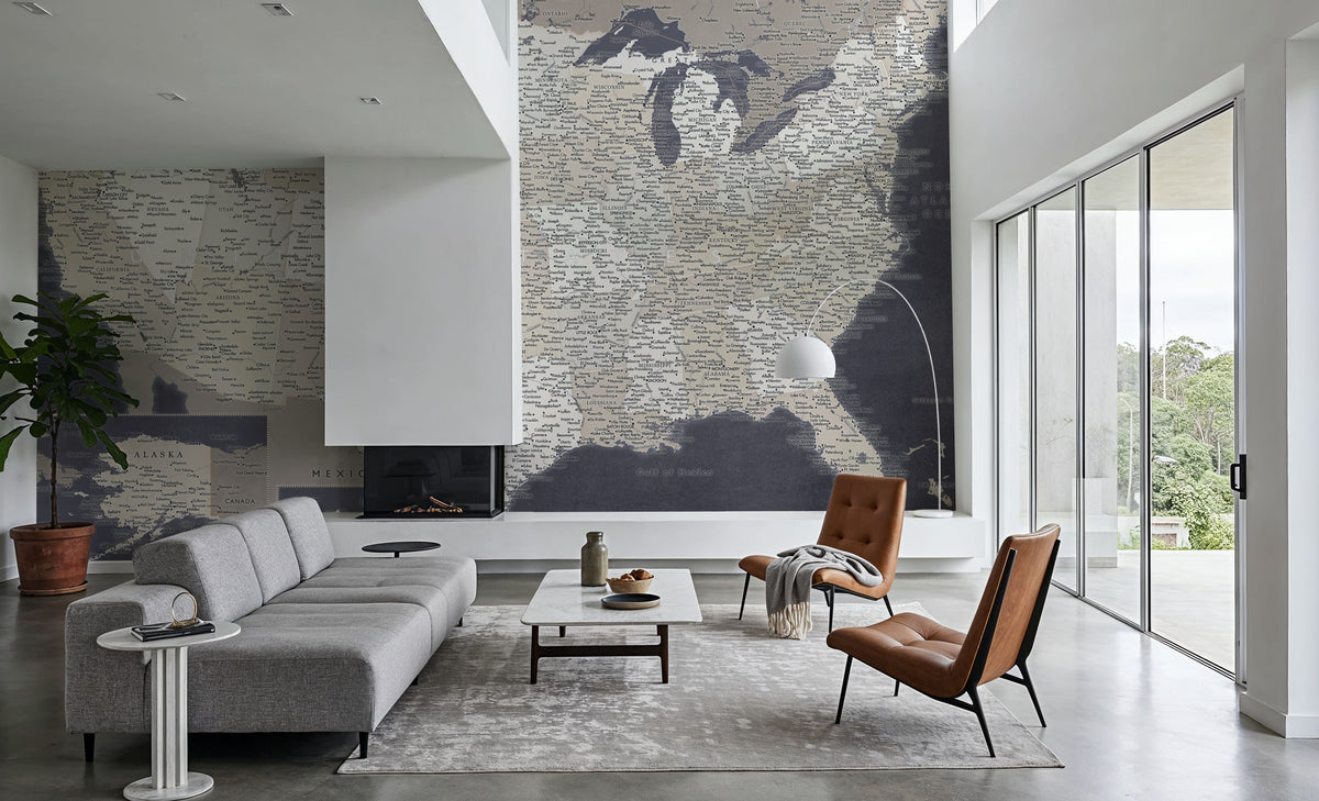 US Map Detailed - Glynn Mural Wallpaper - room preview 05