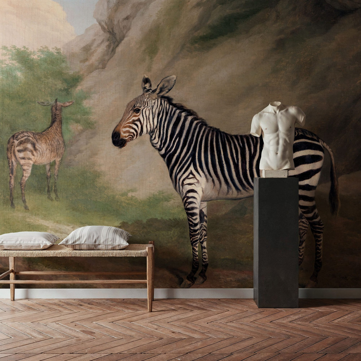 Dwellpaper Antique Zebras Mural Wallpaper image 5