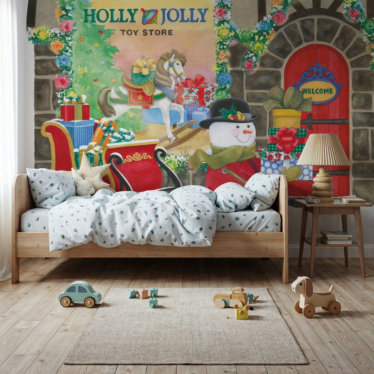 Main Street Christmas IV Mural Wallpaper - room preview 05