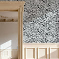 Straight Streets BW Mural Wallpaper - room preview 05