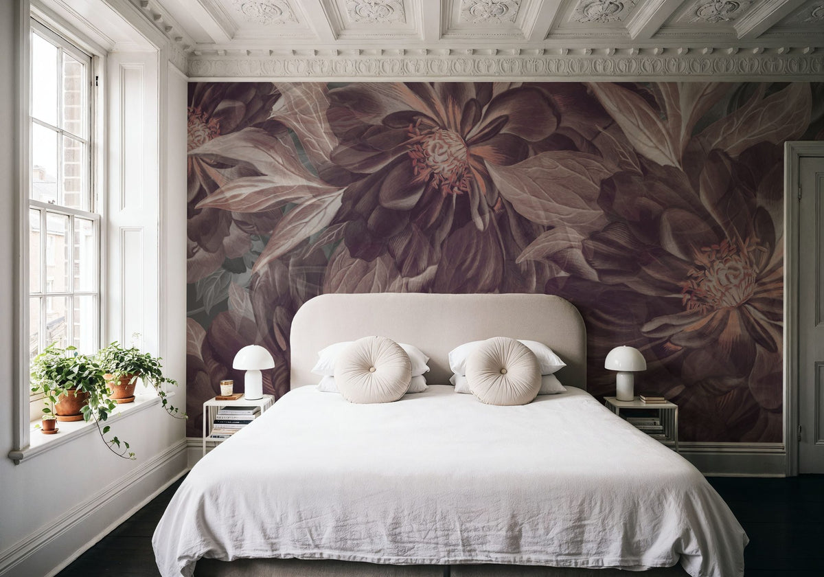 Foliage Study - Dark Plum Mural Wallpaper - room preview 05