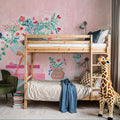 Flower Vases and Books Pink Mural Wallpaper - room preview 05