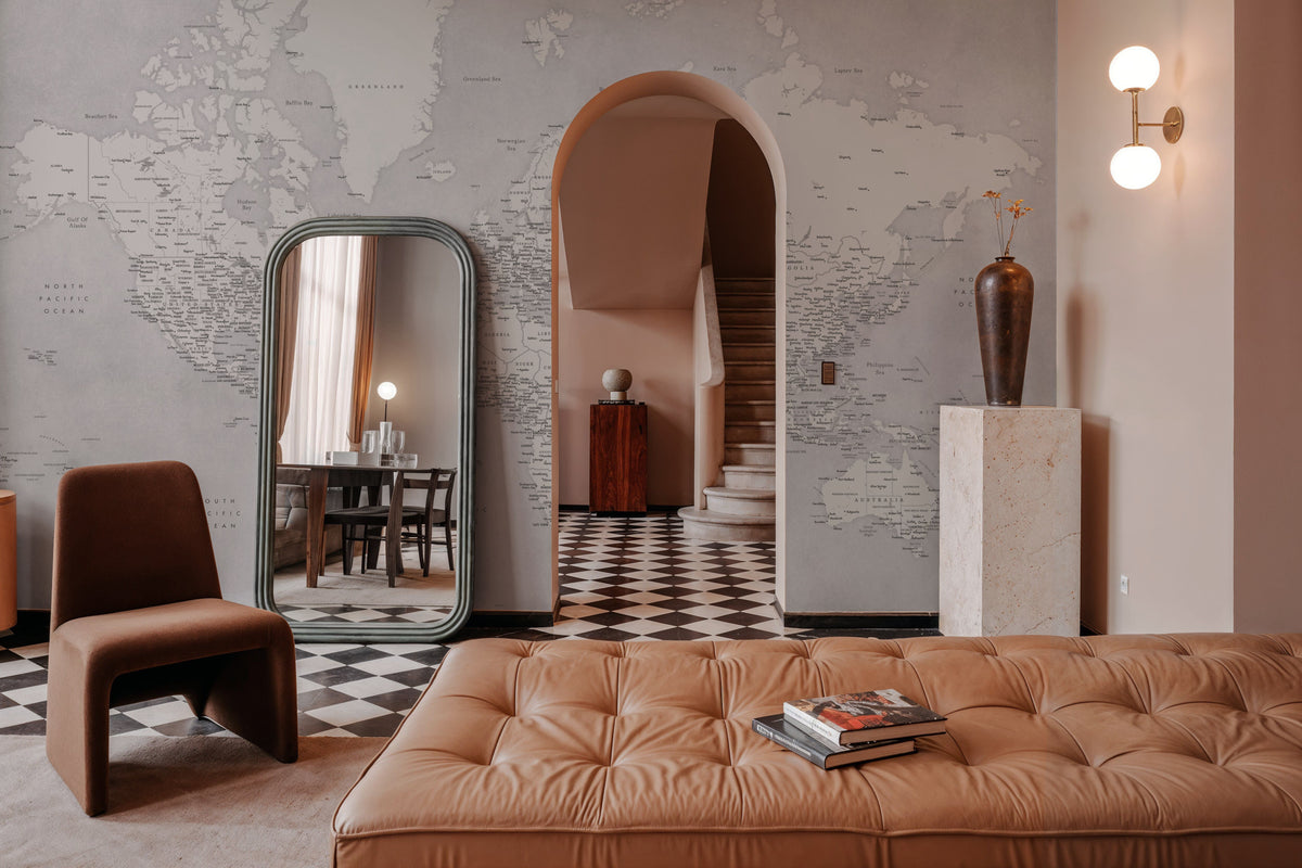 World Map Cities - Siv Mural Wallpaper - room preview 05