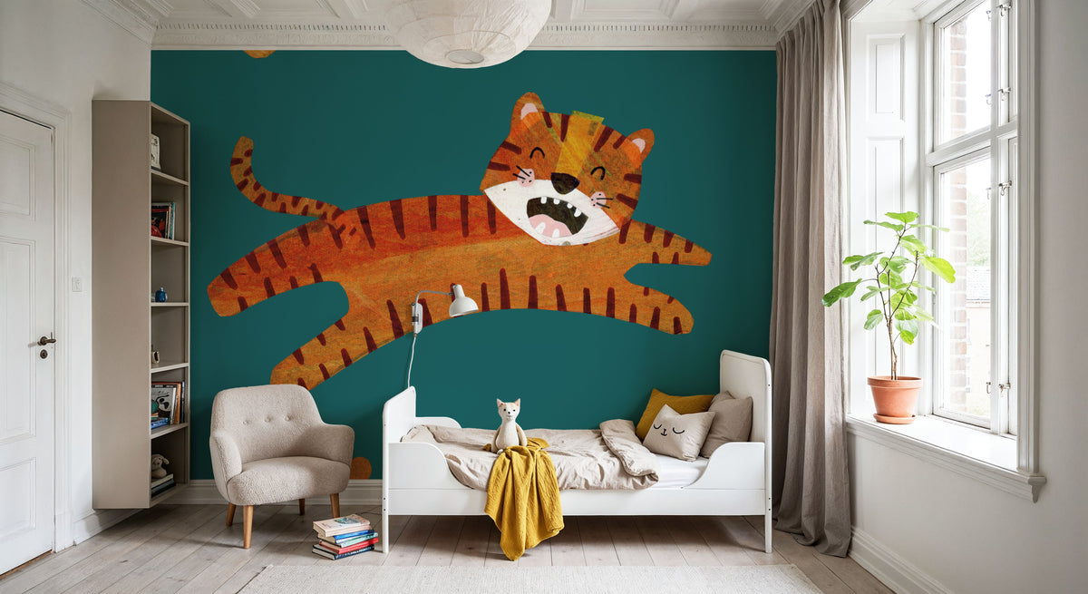 Get Em Tiger Mural Wallpaper - room preview 05
