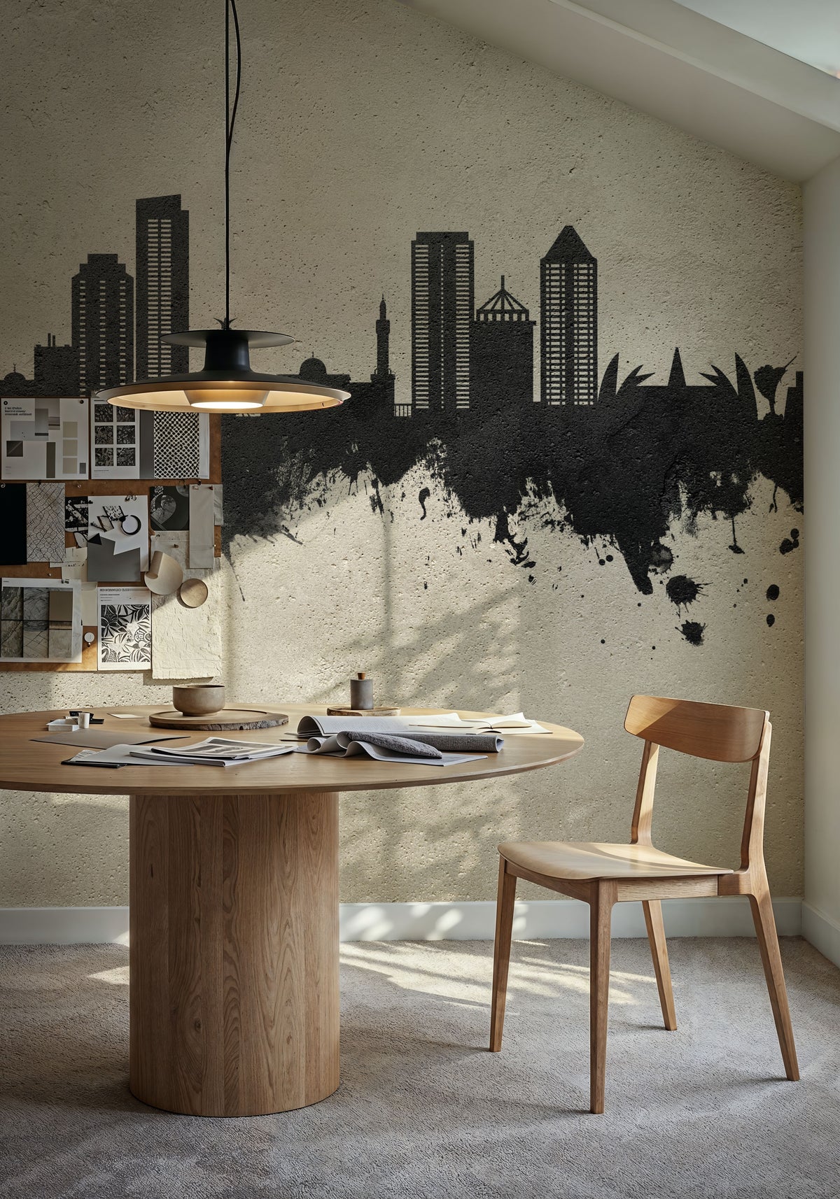 Umm Al Quwain Skyline Concrete Mural Wallpaper - room preview 05