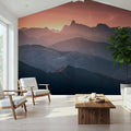 Layered Mountains Mural Wallpaper - Neutral Tone - room preview 05
