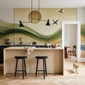 Serenity Sunset View in Art Deco Mural Wallpaper - room preview 05