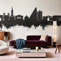 Montpellier Skyline Black & White Mural Wallpaper - room preview 05