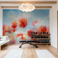 Poppies in a Field Mural Wallpaper - room preview 05
