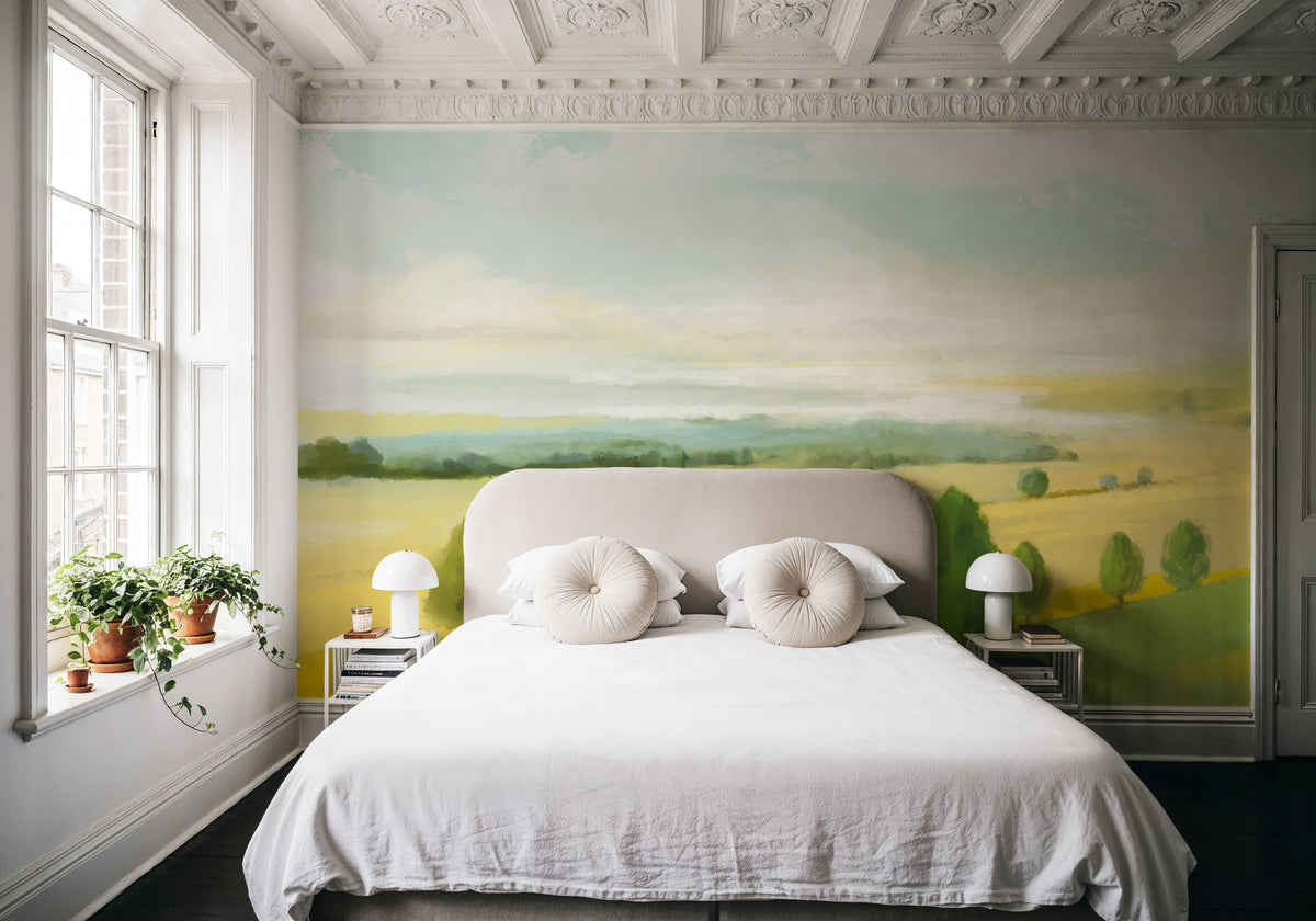Sunlit Meadow Mural Wallpaper - room preview 05