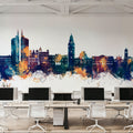 Murcia Spain Skyline Blue & Bronze Mural Wallpaper - room preview 05