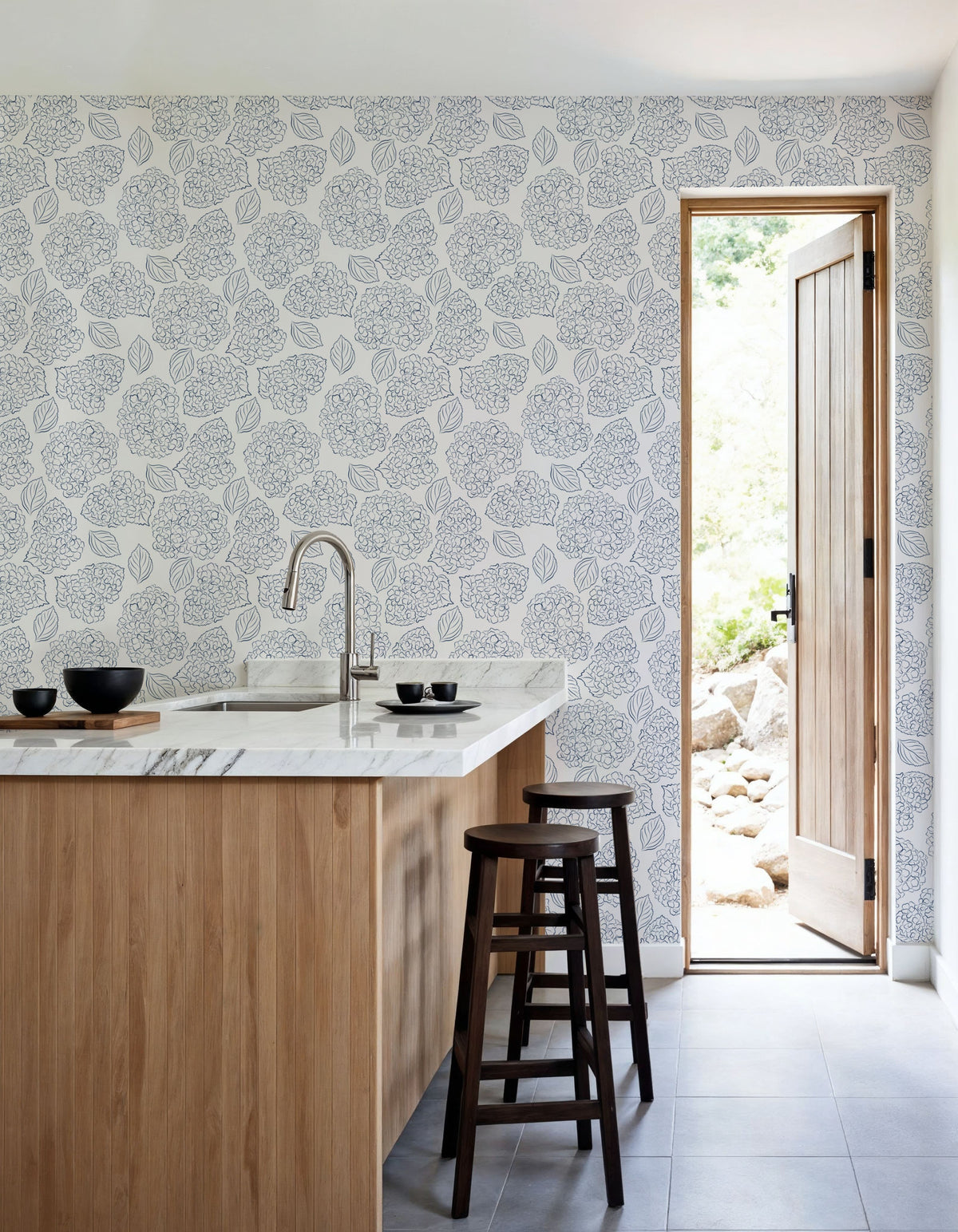 Hydrangeas Mural Wallpaper - room preview 05