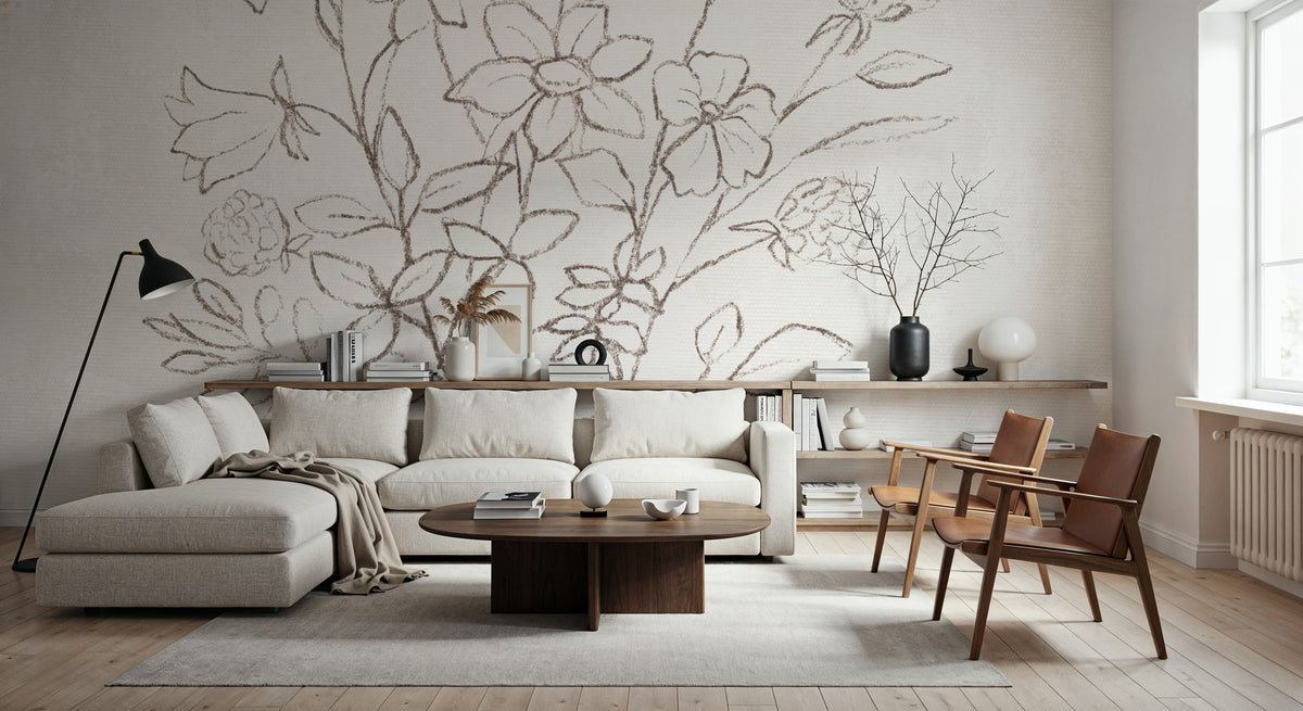Wild Blooms VIII Mural Wallpaper - Light Tone - room preview 05