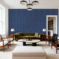 Flower Bridges Small Blue Mural Wallpaper - room preview 05