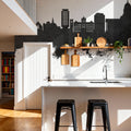 Madison Wisconsin Skyline Black & White Mural Wallpaper - room preview 05
