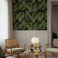 Bright Palms Pattern, Lush Green Mural Wallpaper - room preview 05