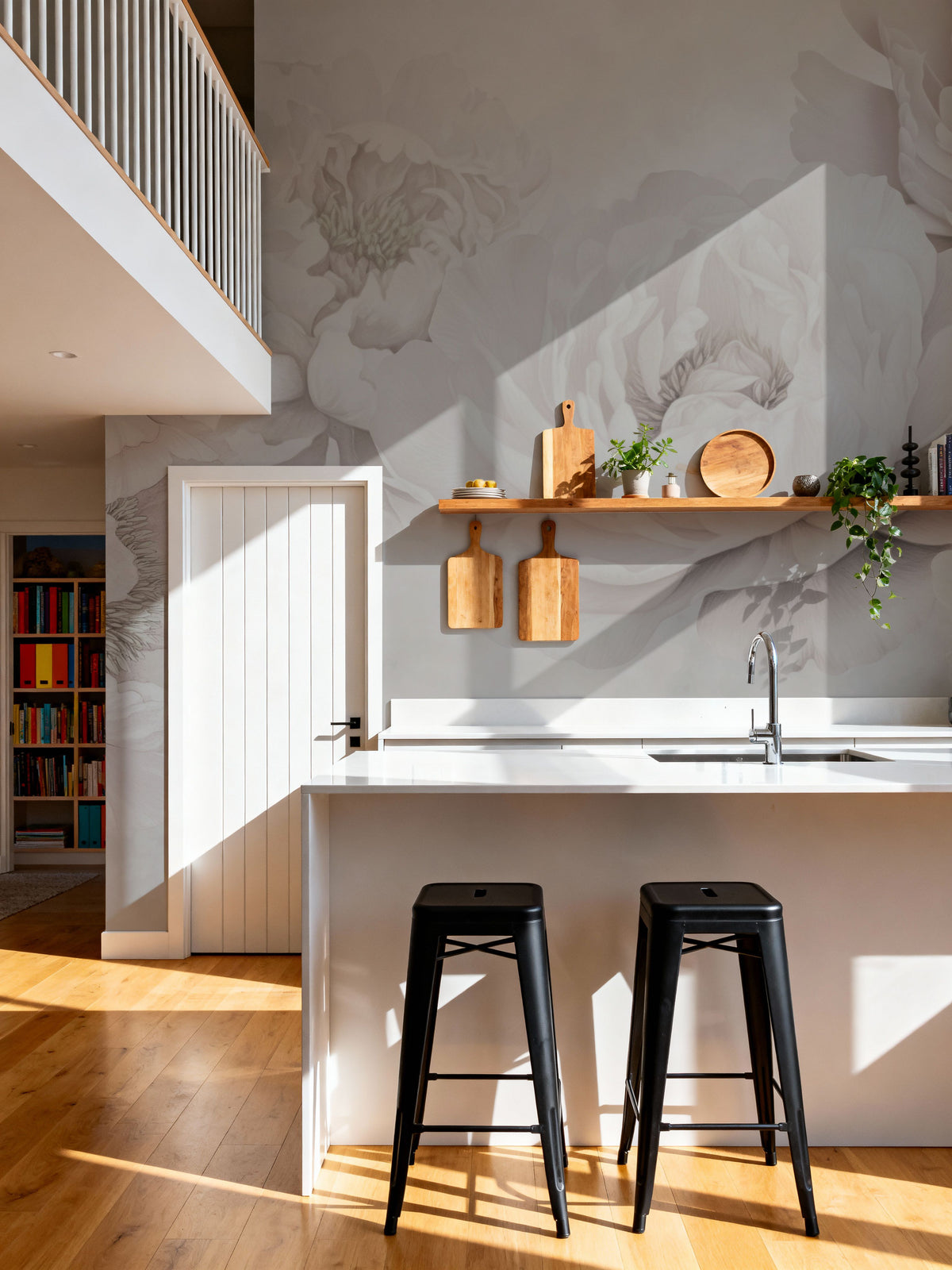 Transcendent Peony, Greyish Pink Mural Wallpaper - room preview 05