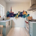 Dubai Skyline Blue & Bronze Mural Wallpaper - room preview 05