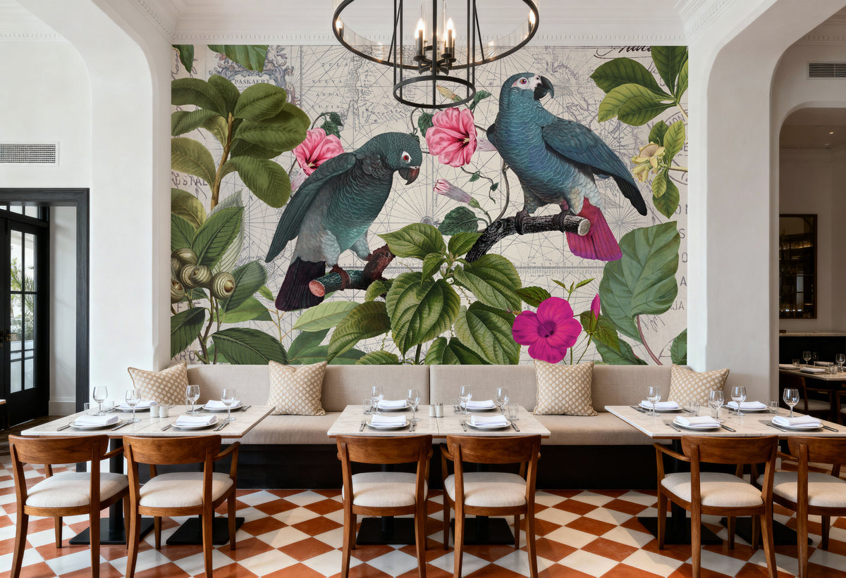 Parrots Nostalgic Journey Mural Wallpaper - room preview 05