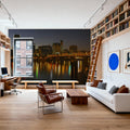 Riverfront Nightscape Mural Wallpaper - room preview 05
