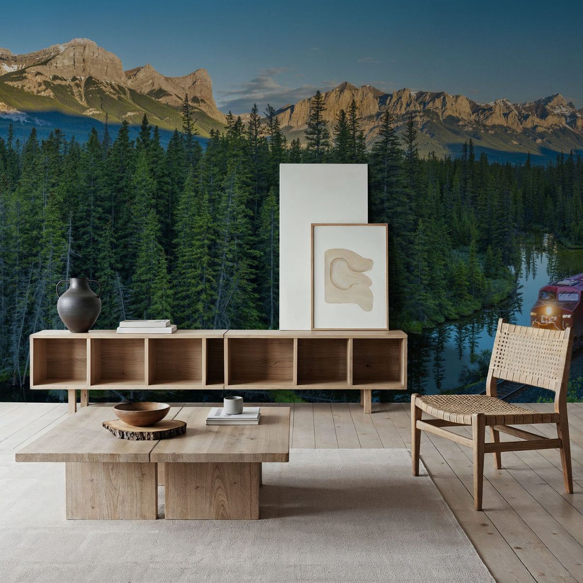Rocky Mountain Train Mural Wallpaper - room preview 05