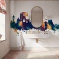 York England Skyline Blue & Bronze Mural Wallpaper - room preview 05
