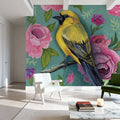 Bird with Roses Mural Wallpaper - room preview 05