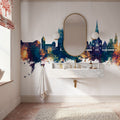 Münster Germany Skyline Blue & Bronze Mural Wallpaper - room preview 05