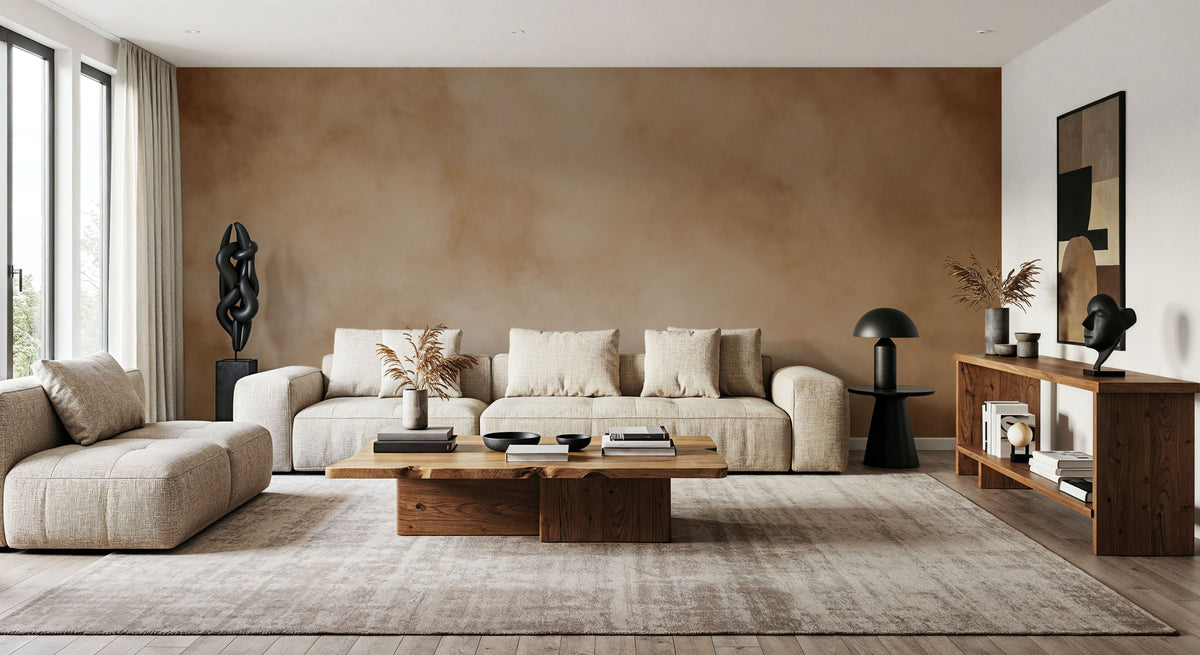 Soft Fog, Orange Mural Wallpaper - room preview 05