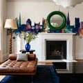 Coventry England Skyline Blue & Bronze Mural Wallpaper - room preview 05