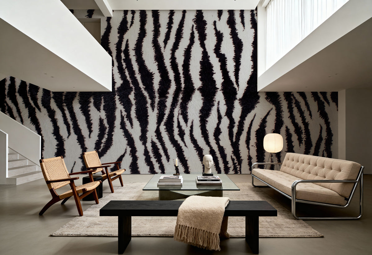 Zebra Stripes Mural Wallpaper - room preview 05